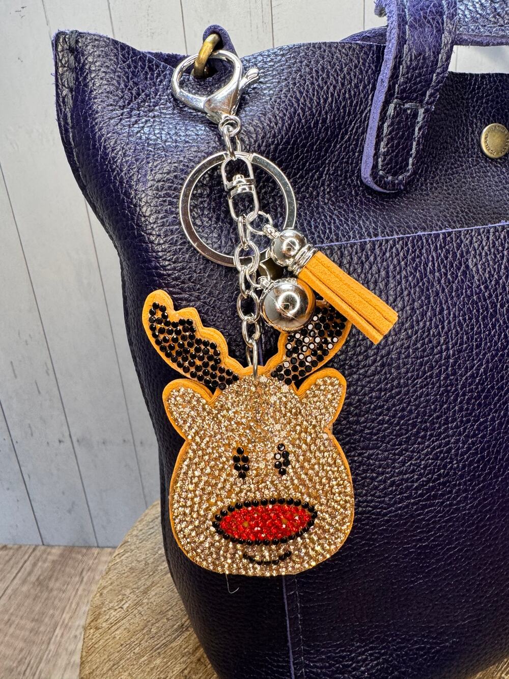 Sparkly Reindeer Purse Charm Christmas Bag Charm Gift For Her NEW!